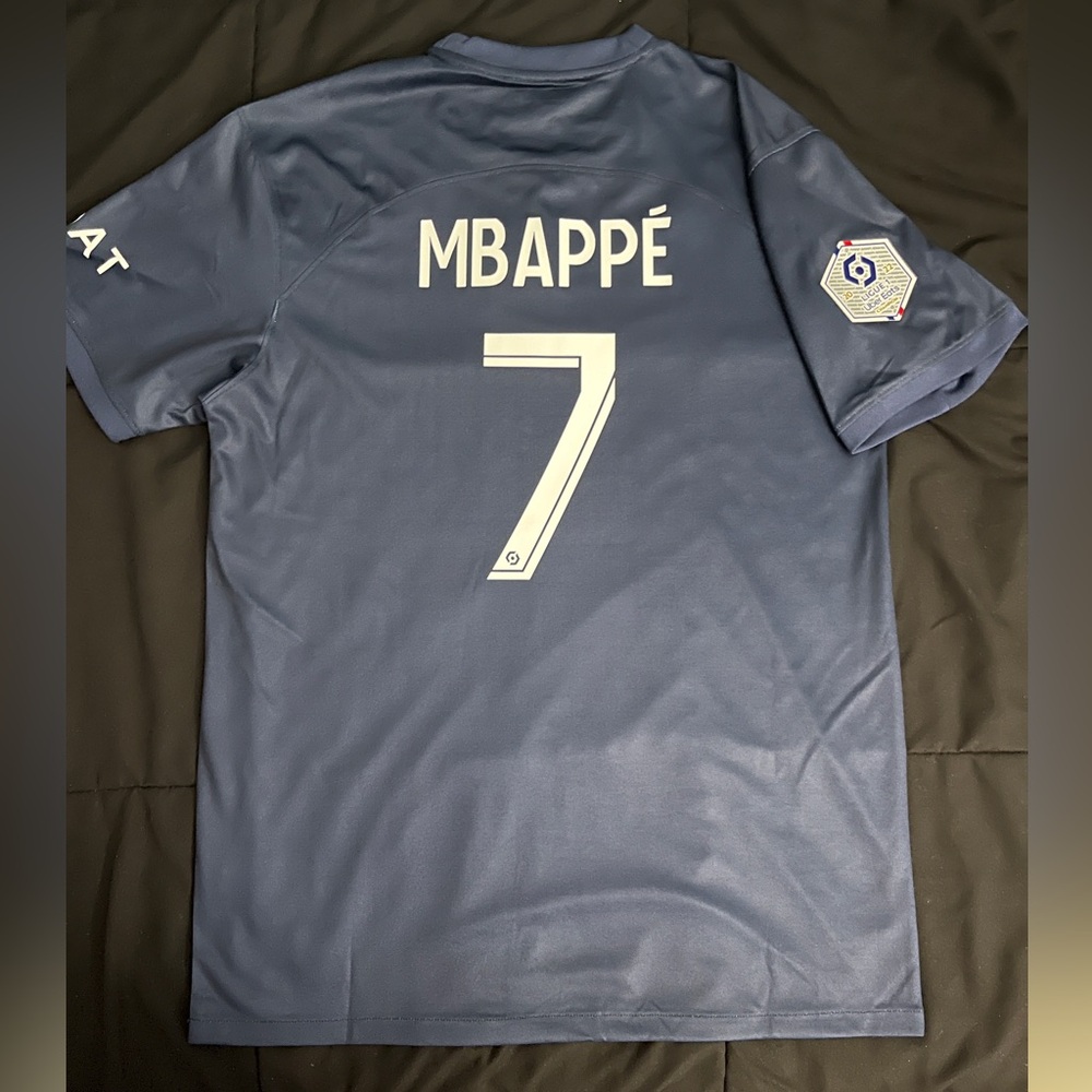Mbappé #7 PSG Large 2023 Blue Home Soccer Jersey Paris saint germain